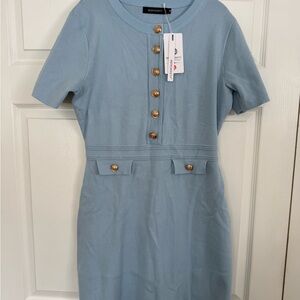 Blue Buttoned Dress